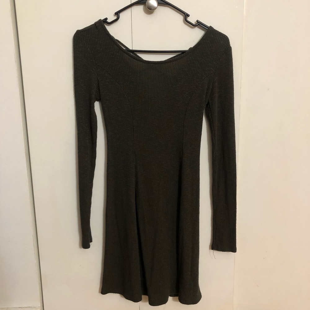 NEW Forever 21 Olive Green Knit Long Sleeve Dress